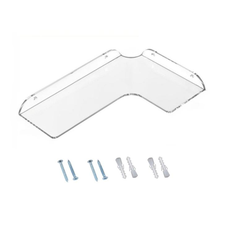 Acrylic Corner Wall Mounted Shelf For Bathroom, Kitchen & Office, Spec: Single