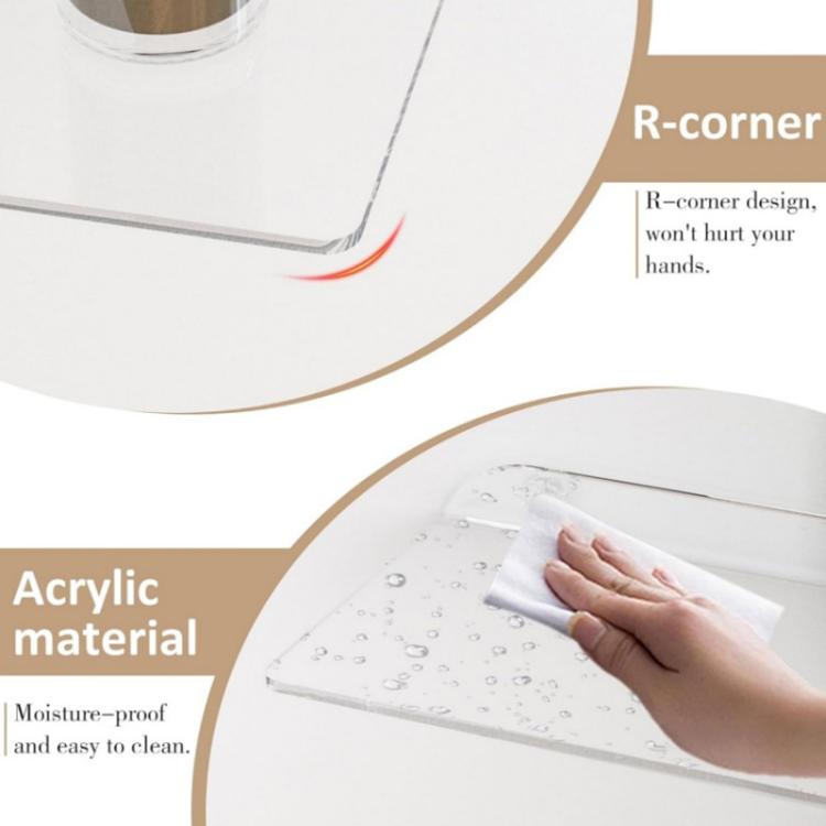 Acrylic Corner Wall Mounted Shelf For Bathroom, Kitchen & Office, Spec: Single