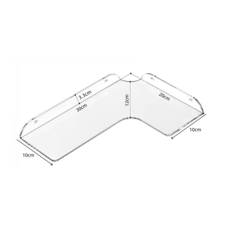 Acrylic Corner Wall Mounted Shelf For Bathroom, Kitchen & Office, Spec: Double