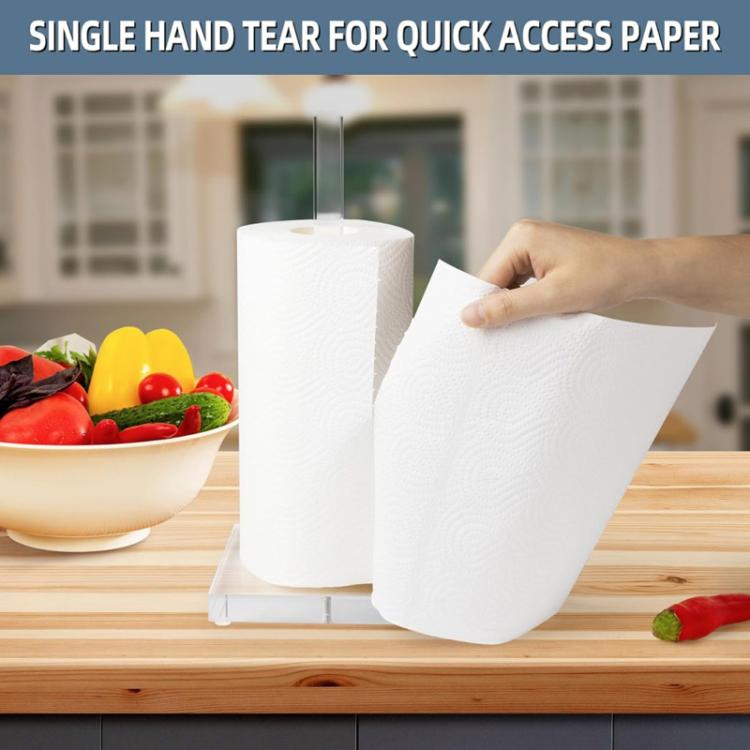 YX218 Acrylic Toilet Paper Holder & Roll Organizer For Kitchen, Bathroom & Coffee Table