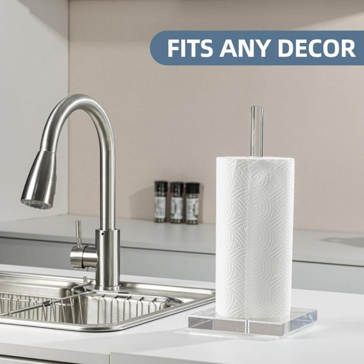 YX218 Acrylic Toilet Paper Holder & Roll Organizer For Kitchen, Bathroom & Coffee Table