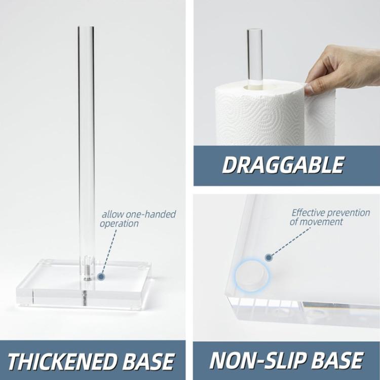 YX218 Acrylic Toilet Paper Holder & Roll Organizer For Kitchen, Bathroom & Coffee Table