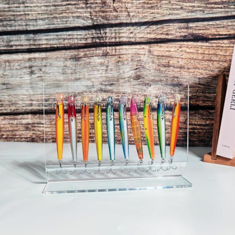 YX220 10-Hole Acrylic Fishing Lure Display Stand Lure Accessories Organizer