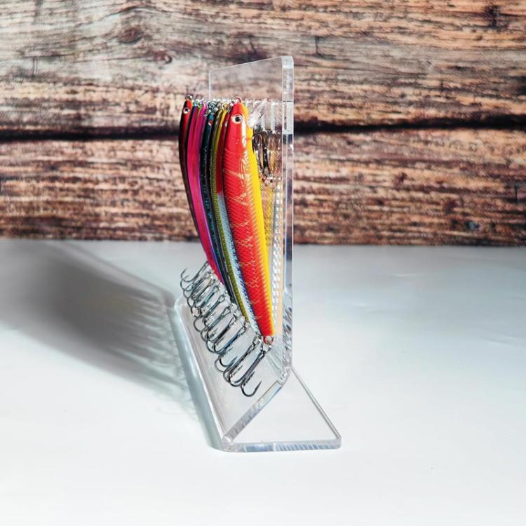 YX220 10-Hole Acrylic Fishing Lure Display Stand Lure Accessories Organizer
