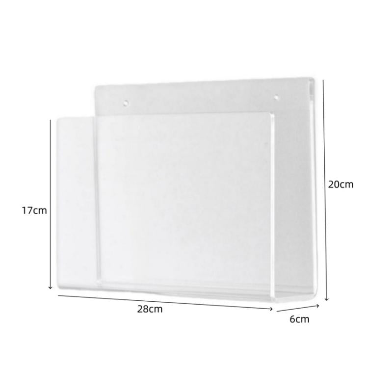 Acrylic Magazine & Book Wall-Mounted Rack For Living Room Office, Spec: Double