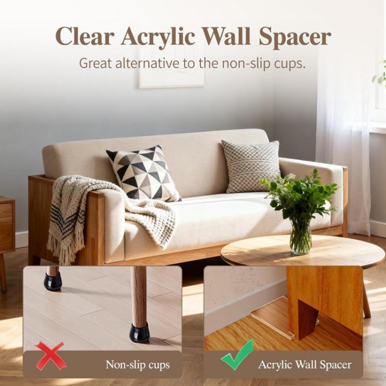 Acrylic Sofa Wall Shield For Furniture & Wall Protection Barrier, Spec: Double