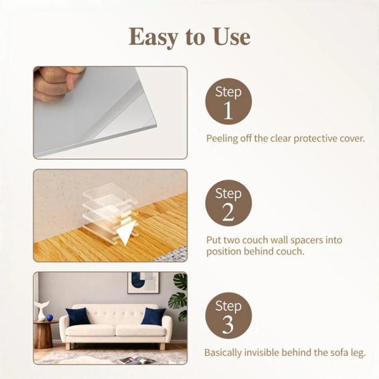 Acrylic Sofa Wall Shield For Furniture & Wall Protection Barrier, Spec: Double