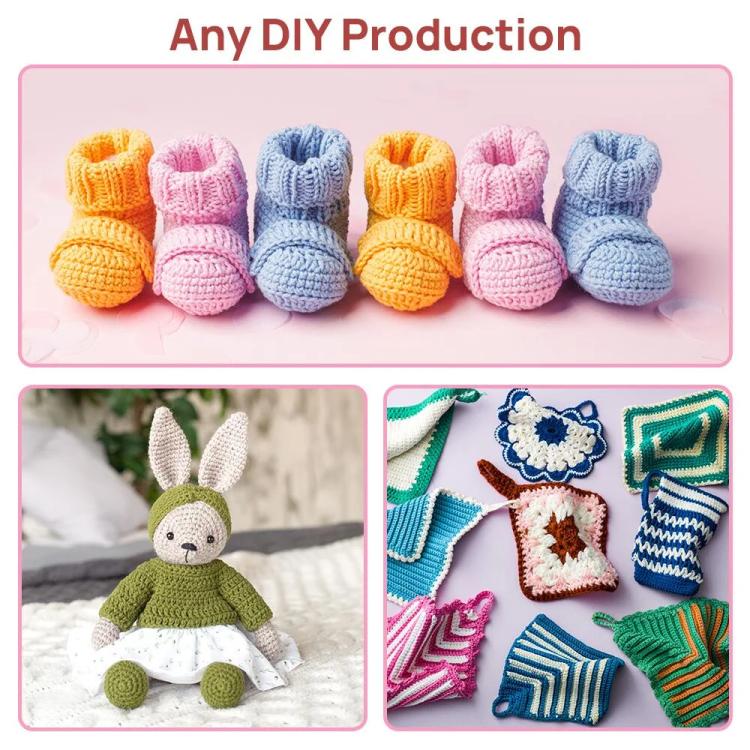 59pcs /Set DIY Crochet Yarn Knitting Tool Kit Set - Rose