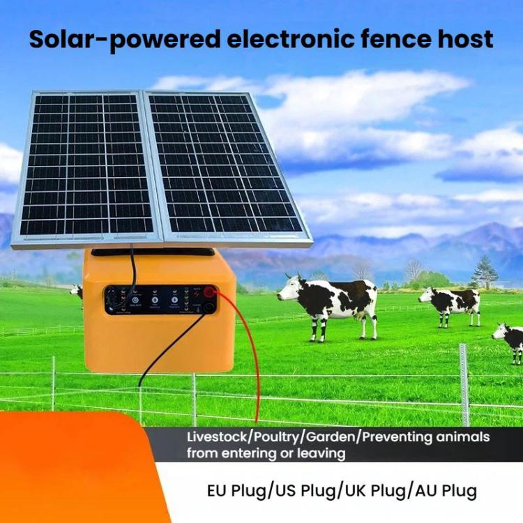 TYN20 Solar-Powered Livestock Electric Fence Energizer For Ranch Protection US Plug
