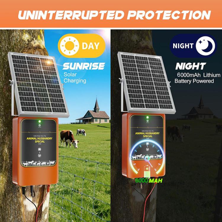 TYN10 Solar-Powered Livestock Electric Fence Charger Pulse Electric Fence Energizer EU Plug