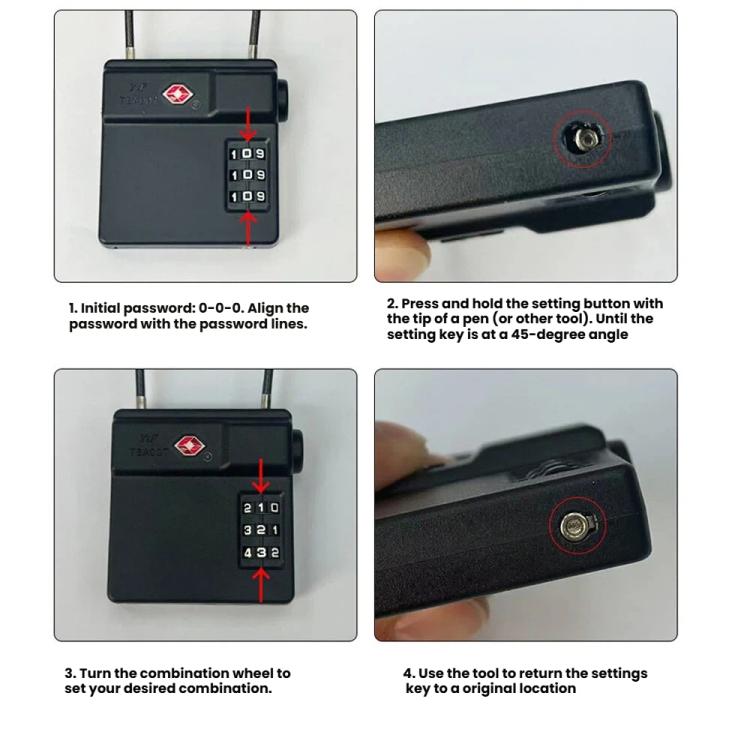 TSA Combination Luggage Lock AirTag-Compatible Lock With Locator