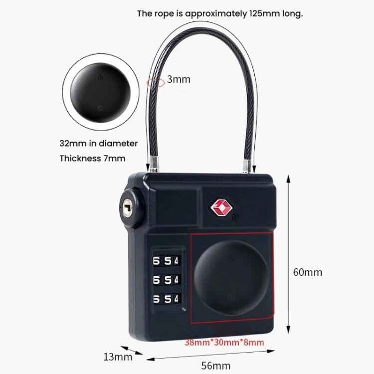 TSA Combination Luggage Lock AirTag-Compatible Lock Without Locator