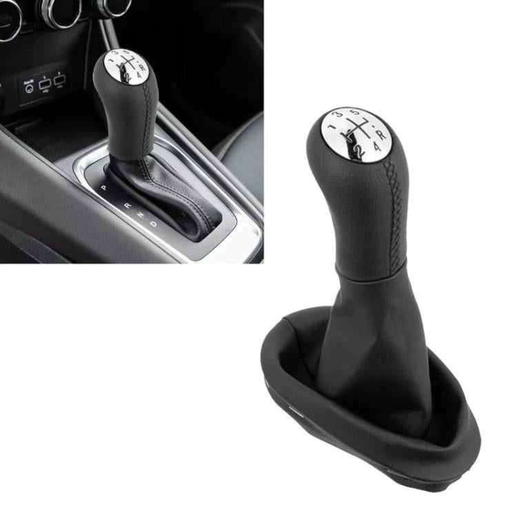 FCXN-J23-B For Renault Leather Car Shift Knob Gear Shifter Lever Accessory - Black