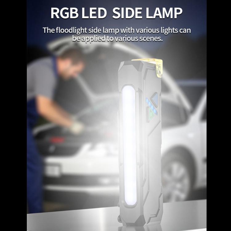 RGB Color-Changing Multi-Functional EDC Flashlight With Magnet - Black