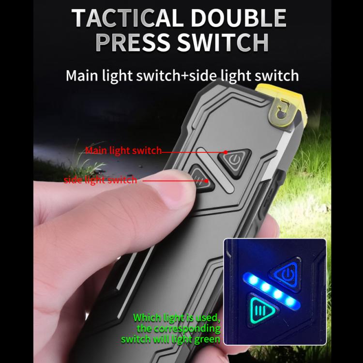 RGB Color-Changing Multi-Functional EDC Flashlight With Magnet - Black