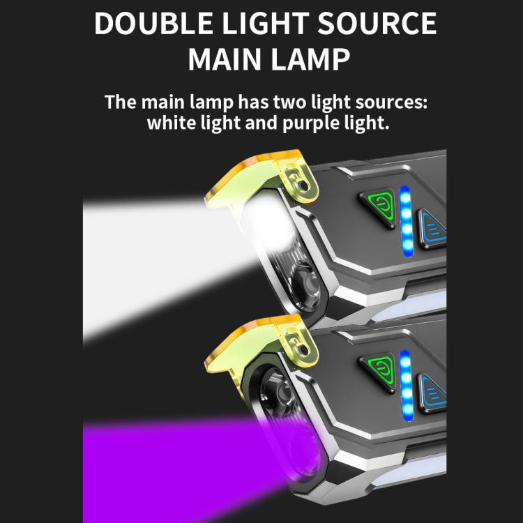RGB Color-Changing Multi-Functional EDC Flashlight With Magnet - Black