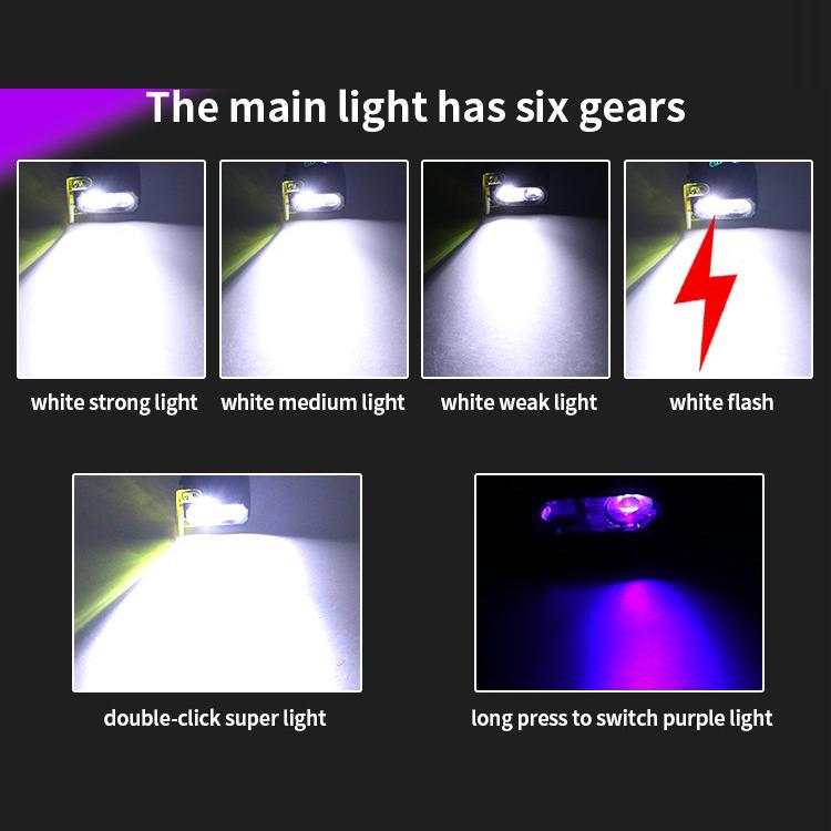RGB Color-Changing Multi-Functional EDC Flashlight With Magnet - Black