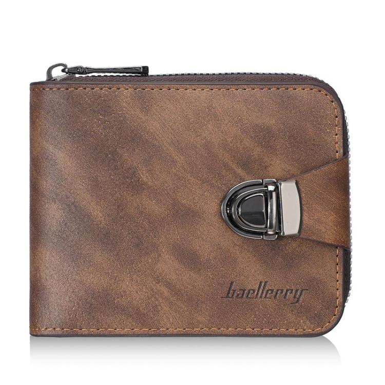 Baellerry D5593 Men Compact Wallet Vintage Zipper Coin Purse Multi-Card Holder