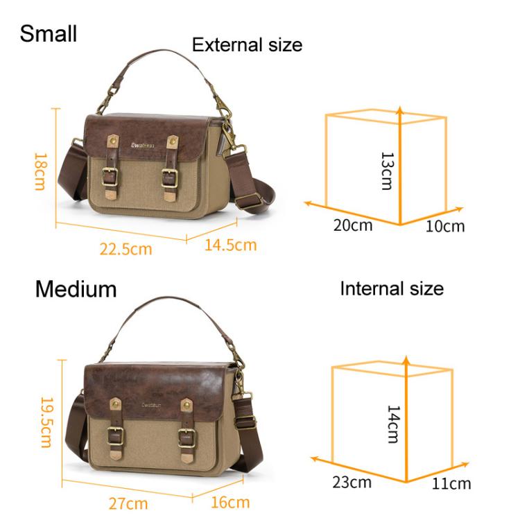 Cwatcun D181 Retro Single Shoulder Camera Bag Casual Mirrorless / DSLR Camera Canvas Bag, Color: Medium Brown