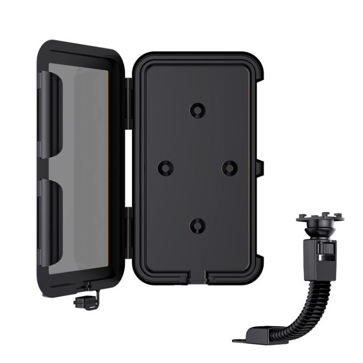 Fully Enclosed Waterproof Touchscreen-compatible Bicycle Motorcycle Phone Holder, Style: Rearview Mirror Mount 6.7 inches