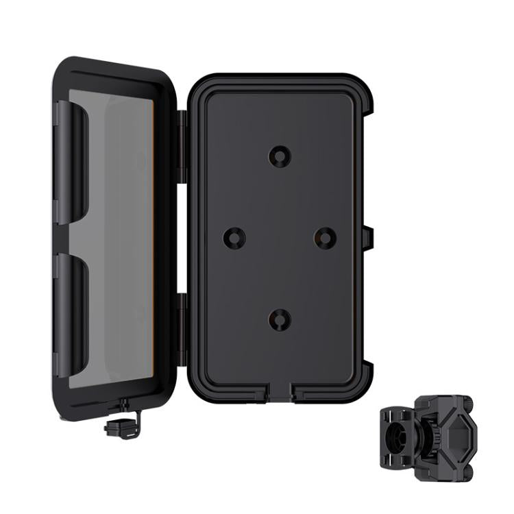 Fully Enclosed Waterproof Touchscreen-compatible Bicycle Motorcycle Phone Holder, Style: Handlebar Mount 6.7 inches