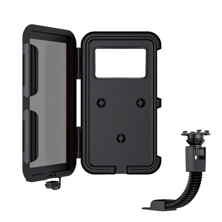 Fully Enclosed Waterproof Touchscreen-compatible Bicycle Motorcycle Phone Holder, Style: Rearview Mirror Mount 7.4 inches