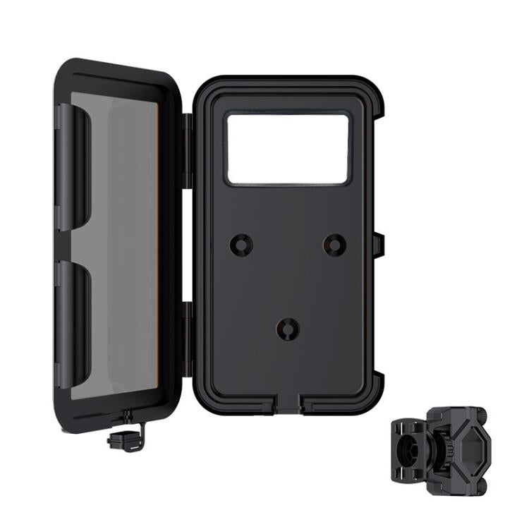 Fully Enclosed Waterproof Touchscreen-compatible Bicycle Motorcycle Phone Holder, Style: Handlebar Mount 7.4 inches