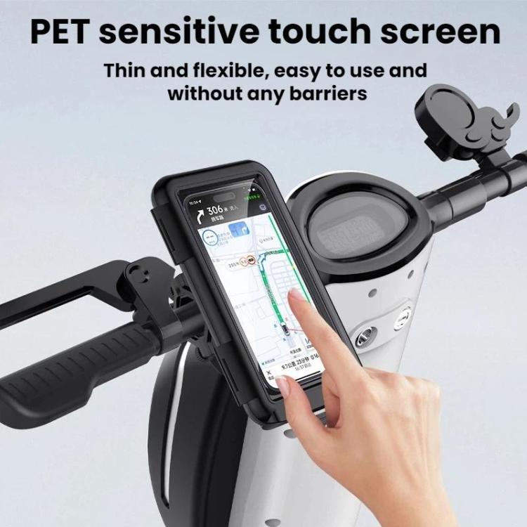 Fully Enclosed Waterproof Touchscreen-compatible Bicycle Motorcycle Phone Holder, Style: Handlebar Mount 6.7 inches