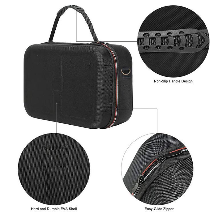 For Nintendo Switch OLED Carrying Case EVA Hard Shell Storage Bag for Full Set Accessories with Shoulder Strap - Black