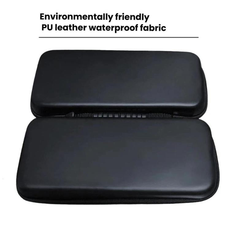 For Steam Deck OLED Hard Shell Protective Case PU Leather Portable Carry Bag with 10 Game Card Slots - Black