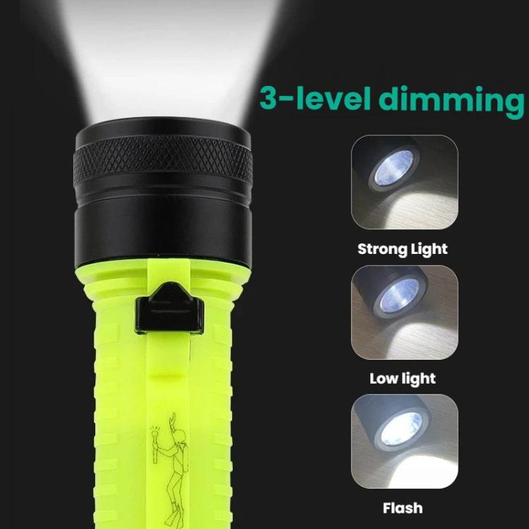 80m Waterproof Diving Flashlight Amphibious LED Light for Outdoor and Underwater Use External Battery Version