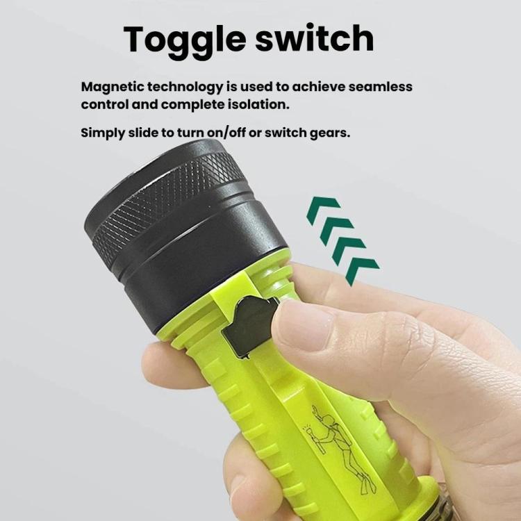 80m Waterproof Diving Flashlight Amphibious LED Light for Outdoor and Underwater Use External Battery Version