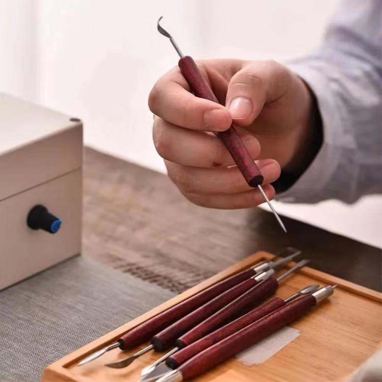 17 In 1 Clay Tools Set Stainless Steel Sculpting Carving Knives with Rosewood Handles for Polymer Clay, Pottery, Modeling, DIY Crafts