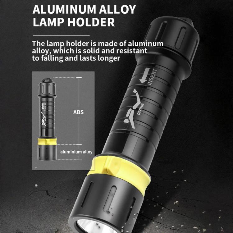 XHP70 LED IPX8 Waterproof High-Power Diving Flashlight Magnetic Control Switch Rechargeable Dive Light  Built In 21700 Battery