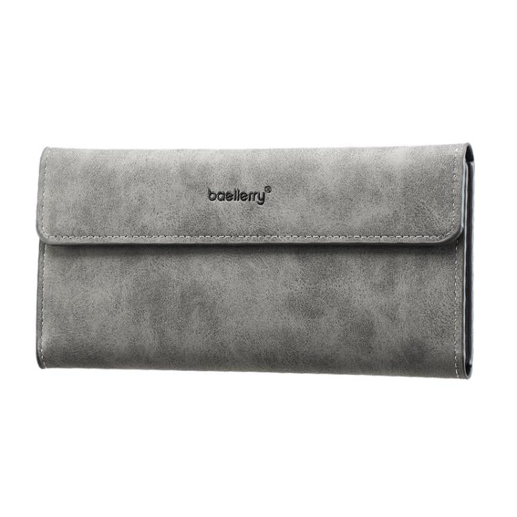 Baellerry C3099 Men Long Wallet Minimalist Flip Cover Multi-Card Holder Business Casual Tri-Fold Matte Clutch