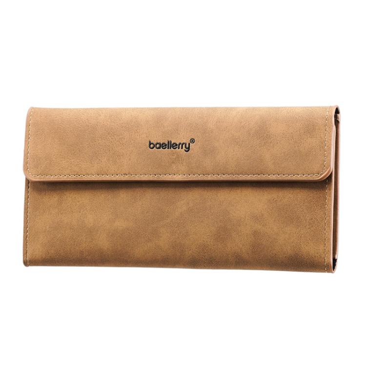 Baellerry C3099 Men Long Wallet Minimalist Flip Cover Multi-Card Holder Business Casual Tri-Fold Matte Clutch