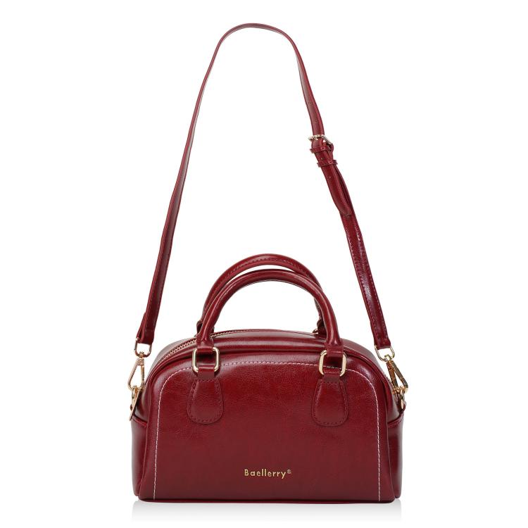 Baellerry N8942 Women Vintage Waxed Leather Tote Bag Crossbody Shoulder Bag