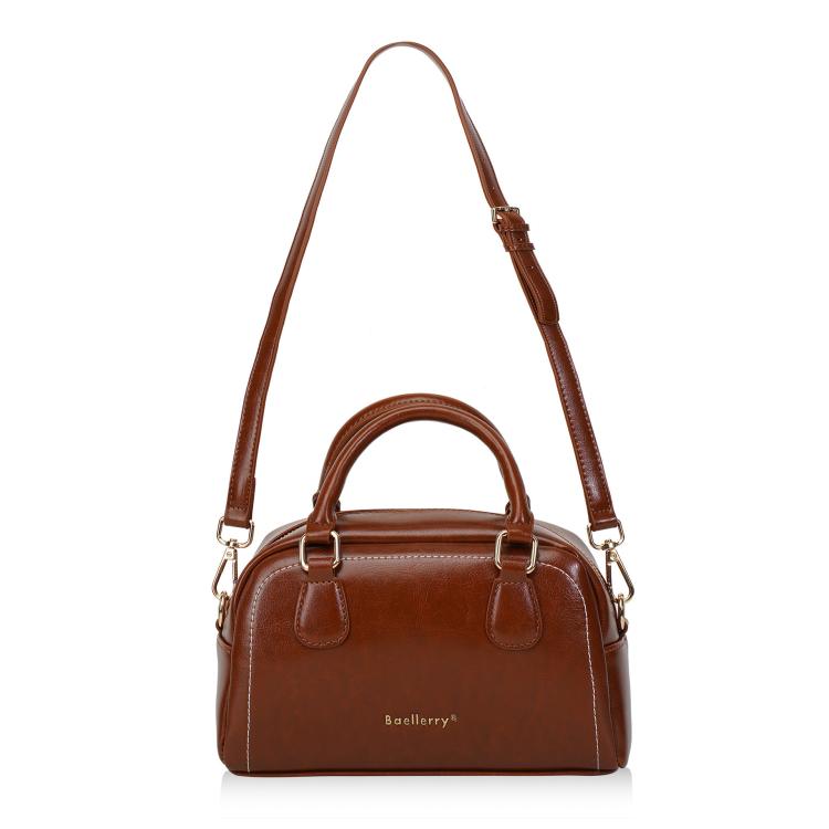 Baellerry N8942 Women Vintage Waxed Leather Tote Bag Crossbody Shoulder Bag