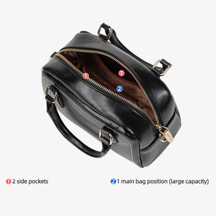 Baellerry N8942 Women Vintage Waxed Leather Tote Bag Crossbody Shoulder Bag