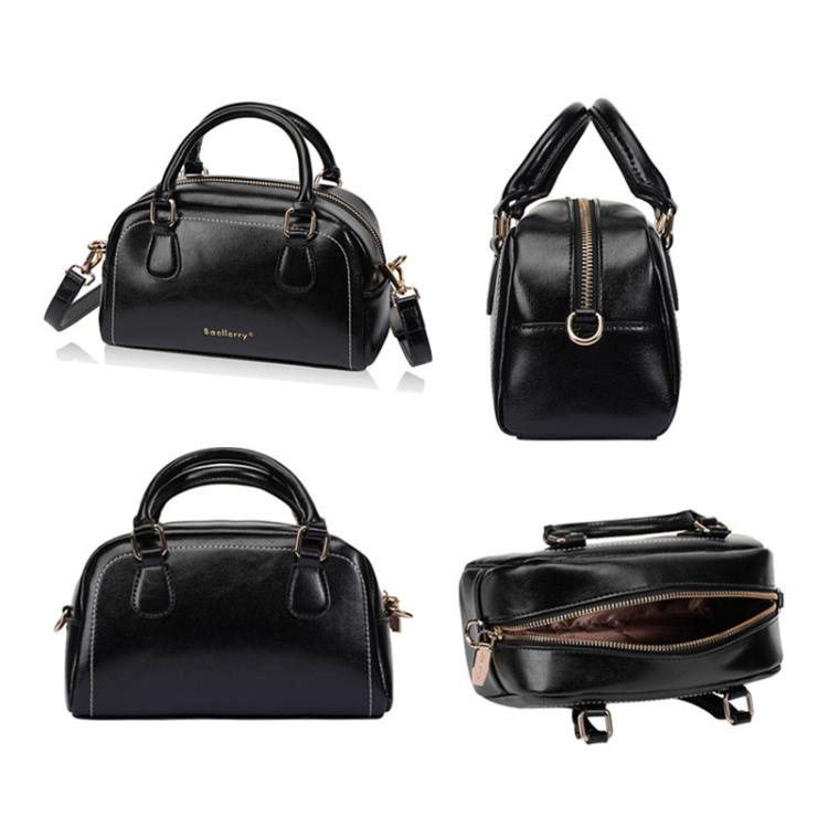 Baellerry N8942 Women Vintage Waxed Leather Tote Bag Crossbody Shoulder Bag