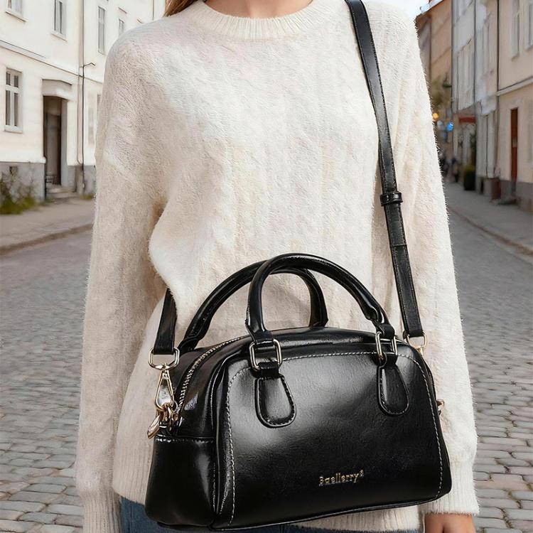 Baellerry N8942 Women Vintage Waxed Leather Tote Bag Crossbody Shoulder Bag