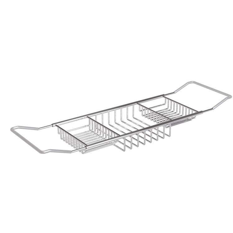 Extendable Bathtub Caddy Stainless Steel Bathtub Shelf Organizer Tablet Holder Standard  Silver