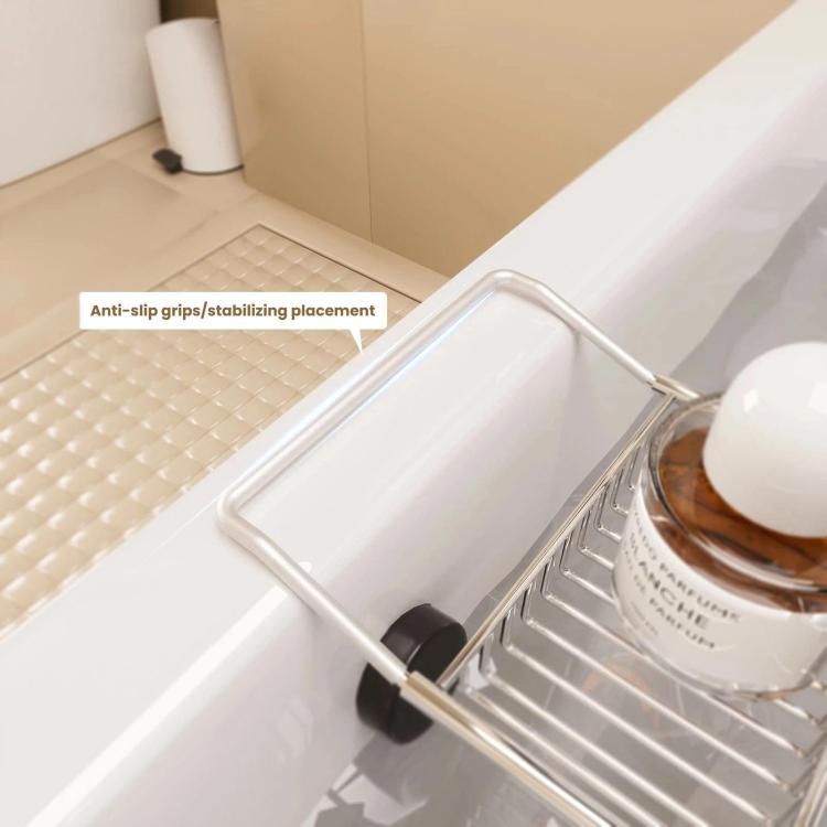 Extendable Bathtub Caddy Stainless Steel Bathtub Shelf Organizer Tablet Holder With Stand Gold