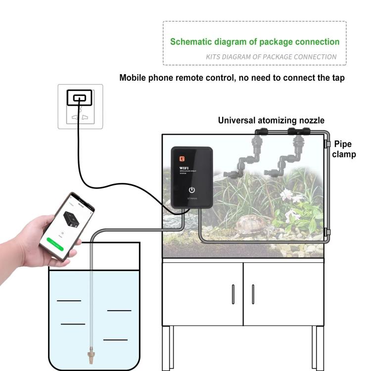 WiFi Misting System For Rainforest Vivariums Smart Timer Control Via Tuya App Low Noise Spray Kit EU Plug