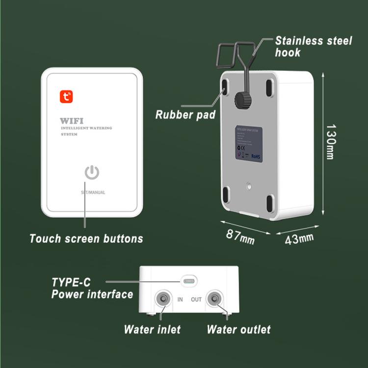 Tuya-Compatible WiFi Smart Automatic Drip Irrigation System with Dual Pump Supports Up to 16 Pots Adjustable Drip Heads Version