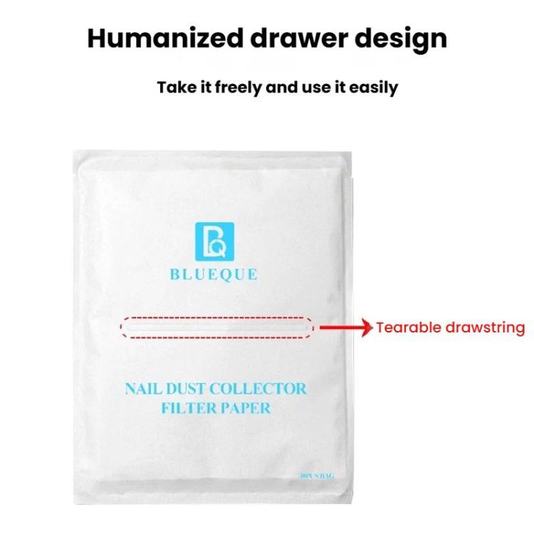 BLUEQUE 30pcs /Pack Nail Dust Vacuum Filter Cloth Disposable Replacement Dust Cleaning Filter Pad - White