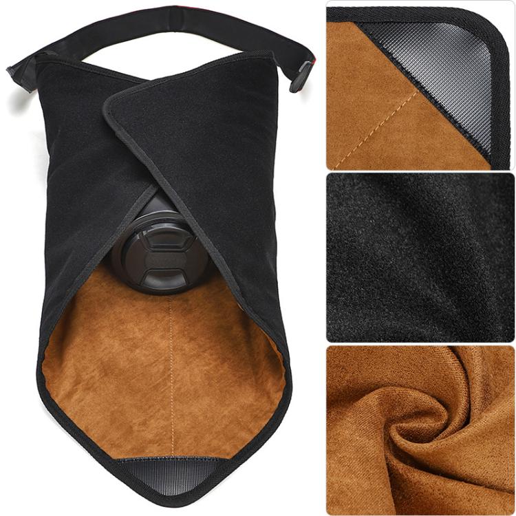 Multipurpose Camera Wrap Cloth Self-Adhesive Storage Bag For Lenses, Gimbals & Tablet Devices, Size: L Khaki