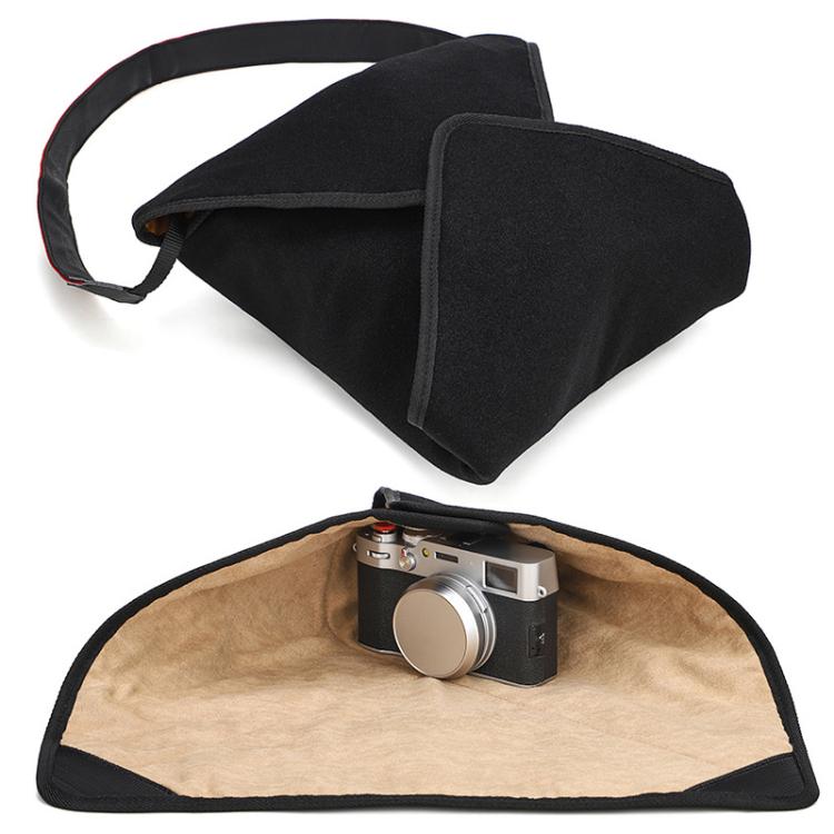 Multipurpose Camera Wrap Cloth Self-Adhesive Storage Bag For Lenses, Gimbals & Tablet Devices, Size: L Brown
