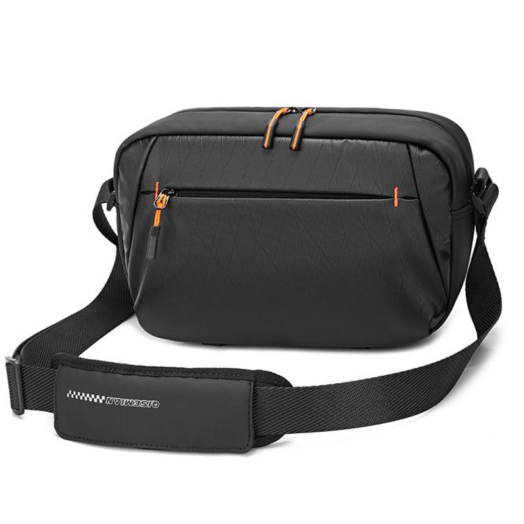 QISEMIAN XK110 Men Messenger Camera Bag Water-Resistant DSLR Photography Sling Bag With Removable Dividers & Tripod Mount - Black