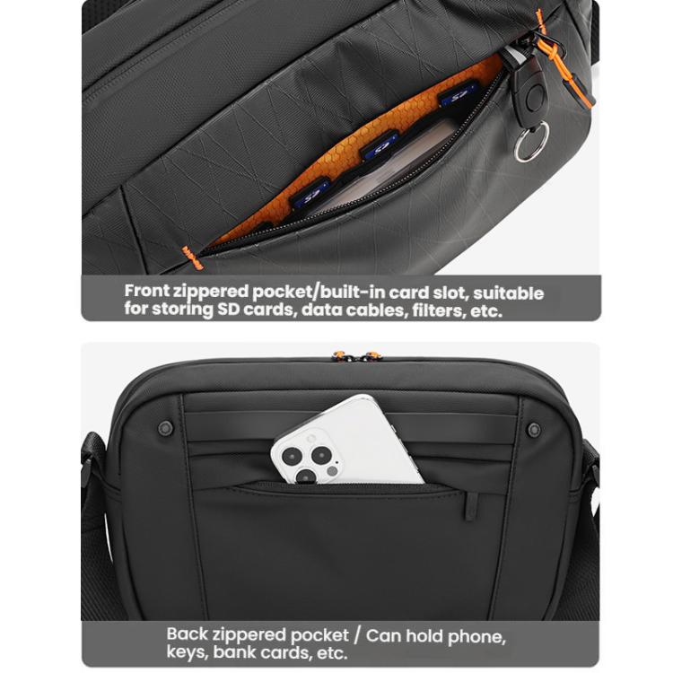 QISEMIAN XK110 Men Messenger Camera Bag Water-Resistant DSLR Photography Sling Bag With Removable Dividers & Tripod Mount - Black